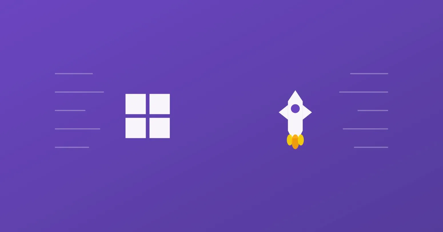 Copertina articolo come velocizzare Windows 11 con icone logo Windows e razzo su sfondo viola.